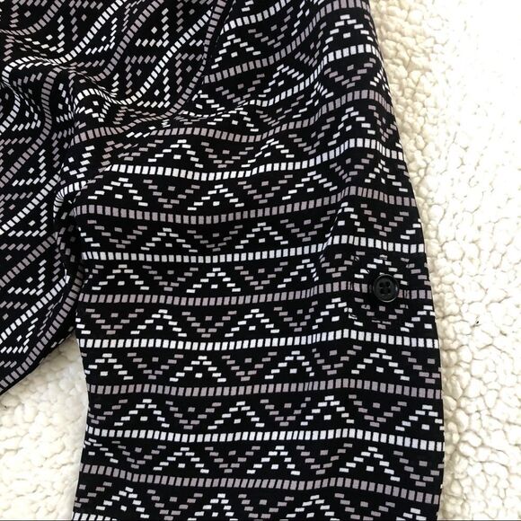 BCBGMAXAZARIA Y2K black print long sleeves romper XS - Picture 6 of 10